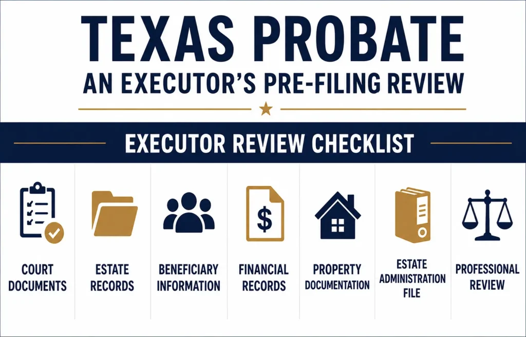Texas probate executor pre-filing review checklist